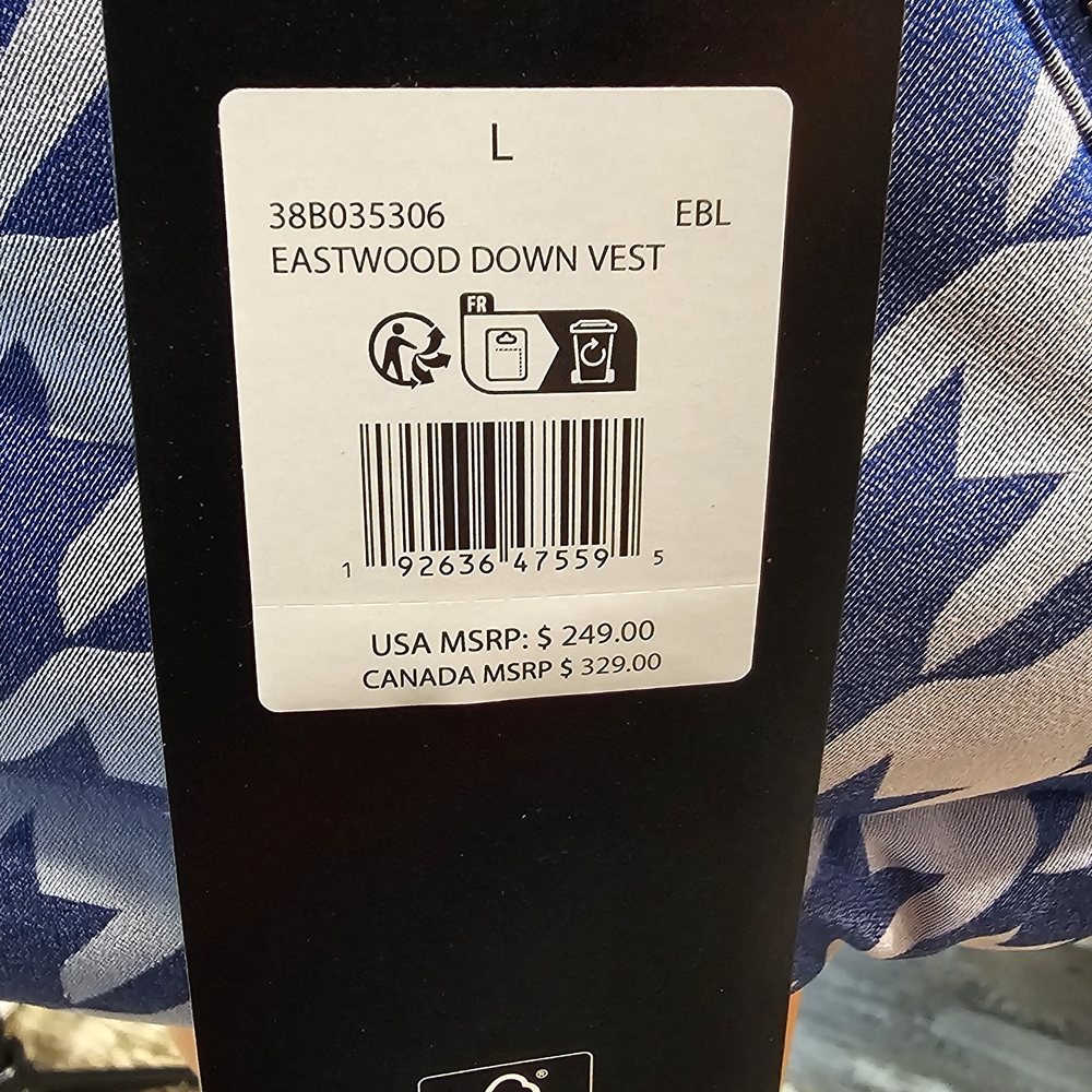 Spyder NWT Down Blue and White Houndstooth Puffer Vest - Picture 7 of 7